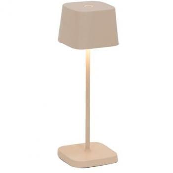Lámpara de Mesa LED Recargable y Regulable Ofelia Pro en Color Arena - 20 cm