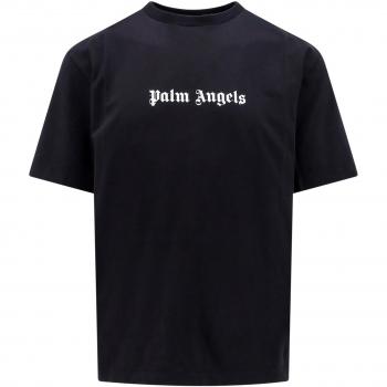 Palm Angels Men's Logo Cotton T-Shirt in Black | Size XL