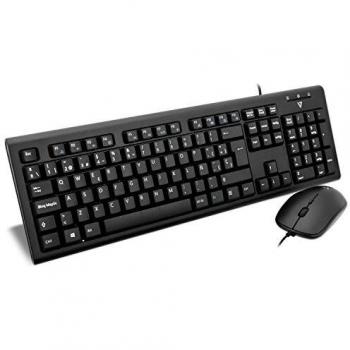 Conjunto de Teclado y ratón USB con Cable y Adaptador PS2  ES