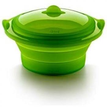 Lékué Vaporera Verde, Silicona, 24 cm