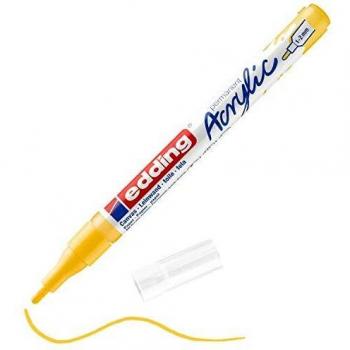 Marcador Acrílico Edding 5300 - Amarillo Señalización - Punta Fina 1-2 mm - Permanente y Resistente al Agua