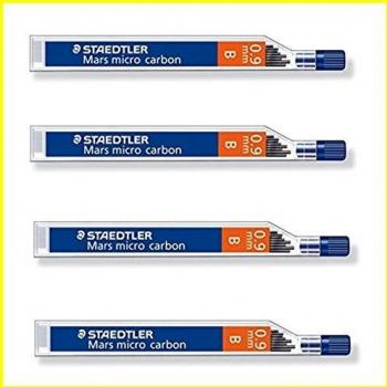 Staedtler - Minas de repuesto HB de microcarbono 250 de 0,9 mm, 4 paquetes.