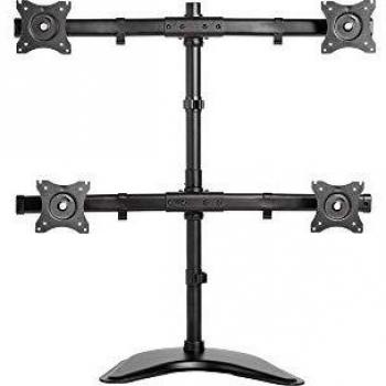 Newstar NM-D335D4BLACK - Soporte de Escritorio para Cuatro Pantallas de Monitor de 10 a 27 Pulgadas, Altura Ajustable, Color Negro