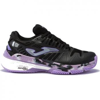 Zapatillas Joma T.Slam Women 2301 Clay Negro Morado - Zapatillas de Pádel para Mujer, Suela de Espiga, Tecnología High Performance