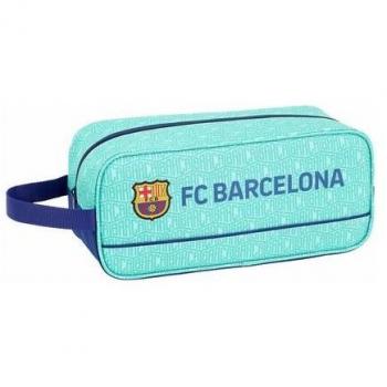 Zapatillero de Viaje F.C. Barcelona 3ª Equipación 2019/2020 Turquesa con Compartimento Principal Ovalado y Cremallera, Asa Lateral - Safta (34 x