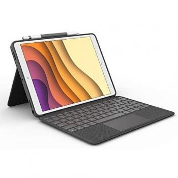 Logitech Combo Touch para iPad Air 3a generación y iPad Pro 10.5 pulgadas, funda con Teclado Retroiluminado, con Trackpad y Smart Connector, Disposición QWERTY Español, Gris