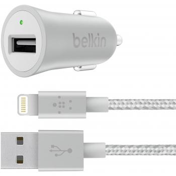 Belkin F8J186bt04-SLV - Cargador para Coche Universal con Cable de Lightning a USB