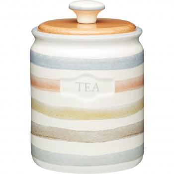 Tarro de cerámica para té clásico de rayas 800 ml crema