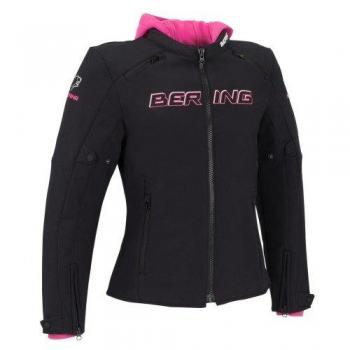 Bering Moto Chaquetas Lady Jaap Evo, negro/FUSCHIA, tamaño 38 