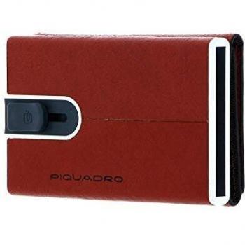 Billetera Compacta Piquadro de Cuero con Sistema Deslizante Cuadrado RFID Arancio Unisex