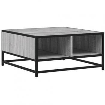 Mesa de centro madera y metal gris Sonoma 60,5x60,5x30 cm, Mesa Auxiliar, Mesa de salón, mesita, Mesa de sofá, mesita Decorativa