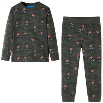 Pijama Infantil de Manga Larga con Estampado Ninjas Zorros Caqui 116