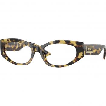 Versace VE3369 Women's Tortoiseshell Acetate Eyeglasses - Geometric Frame, Size 51