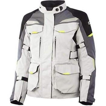 OJ AFTER - Chaqueta 4 estaciones para moto de mujer gris amarillo neón S