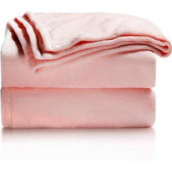 Bedsure Manta para Sofás de Franela 150x200cm - Manta para Cama 90 Reversible de 100% Microfibre Extra Suave - Manta Rosada Transpirable