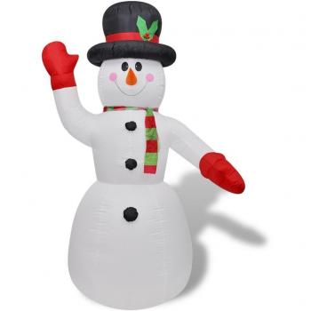 vidaXL Muñeco de Nieve Inflable 240 cm Luces LED Tela Plastico Adorno Navidad