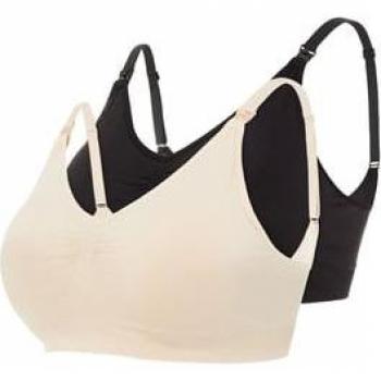 Sostenes de Lactancia Mamalicious MLILJA 2-Pack Beige/Negro L/XL