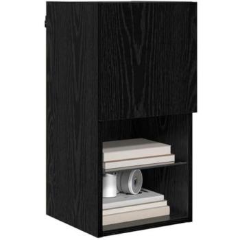 Gabinetes para TV Montados en la Pared con LED 2 Pcs Roble Negro 30.5 x 30 x 60 cm