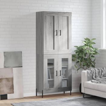 Aparador alto de madera contrachapada gris sonoma 69,5x34x180 cm vidaXL