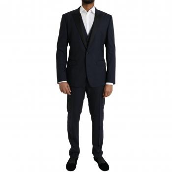 Dolce & Gabbana Dark Blue Wool Formal 3 Piece Suit - IT50 | L