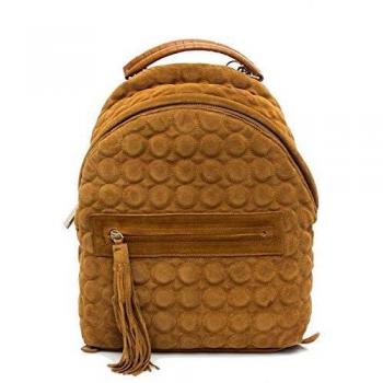 Mochila mujer Leonie quilted piel gamuza Marrón Size: Talla única
