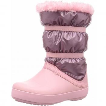 Crocs CB LodgePoint Metallic Boot G K, Botas de Agua Niños Unisex, Rosa