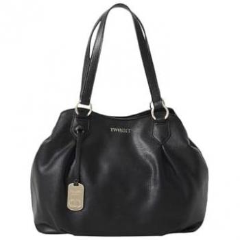 Twinset Black Globe Trotter Shoulder Bag for Women - One Size