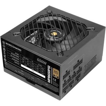 Fuente de Alimentación Modular Mars Gaming MPB650PSI 650W 80 PLUS Gold ATX 3.1 PCIe 5.1 con Ventilador Silencioso y Garantía de 10 Años