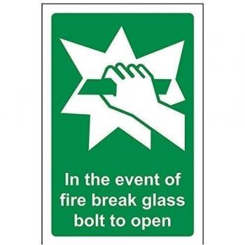 vsafety 23017 ag-s romper vidrio perno de abrir condiciones de seguridad general señal, autoadhesivos, vertical, 100 mm x 150 mm), color verde