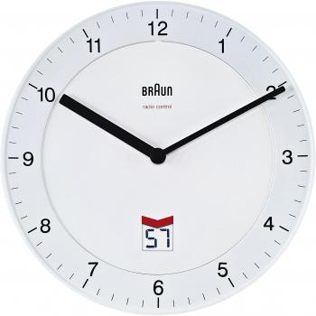 Braun BNC006WHI-WH Funkwanduhr, Plastik, 20 cm
