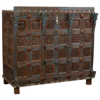Aparador de Madera Marrón Artesanal 120x71x117 cm