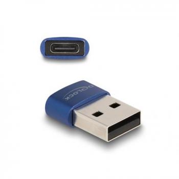 Adaptador USB 2.0 Tipo A macho a Tipo C hembra, 2 cm, azul