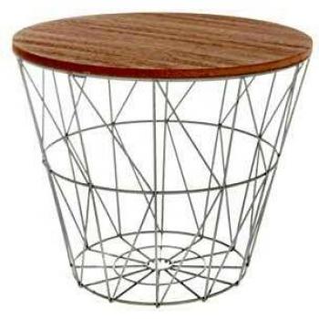 Mesa auxiliar redonda de metal/MDF Kumi