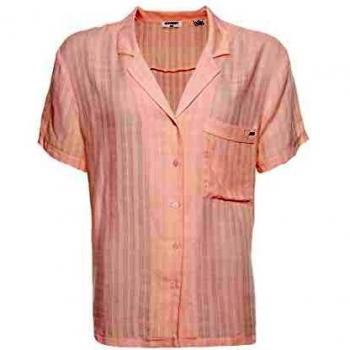 Superdry Mujer Camisa Fleur Resort Cuadros Rosas 44