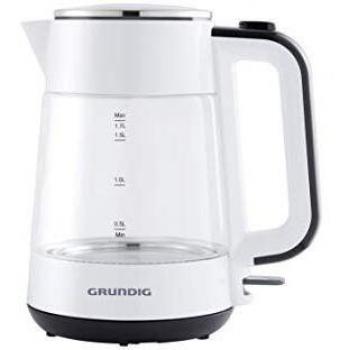 Tetera eléctrica Grundig WK 5860, 1.7L, 2400W, Blanco y Negro