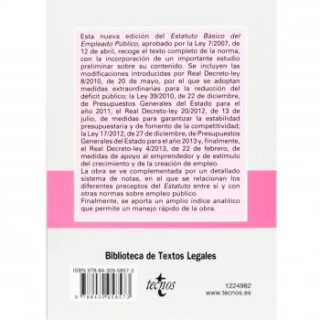 Estatuto Básico Del Empleado Público. Ley 7/2007, De 12 De Abril - 4ª Edición