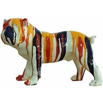 Figura Decorativa Perro Bulldog Kuatéh de Poliresina Multicolor 40x20x26 cm