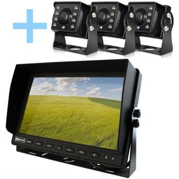 Kit de cámara de aparcamiento Yatek con pantalla AHD de 10 y 3 cámaras 1080P con 160 grados de visión trasera
