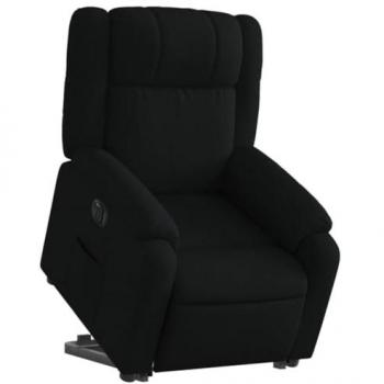 Sillón eléctrico reclinable elevable de tela negro Vidaxl, tipo: sillón orejero de relax TV, características: respaldo ajustable, reposabrazos, asiento ajustable, tapizado en tela negra