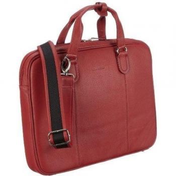 Bodenschatz Prato 4-886 PR 19 - Bolso para portátil de cuero para mujer, color rojo, talla 39x30x6,5 cm