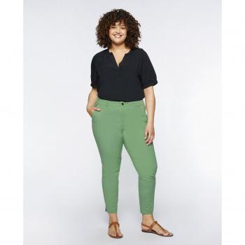 Pantalón recto elástico de mujer Fiorella Rubino en tejido liso