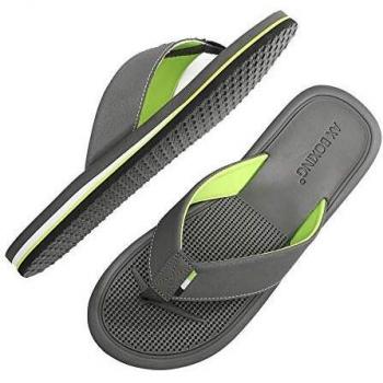 AX BOXING Chanclas Hombre Playa Caballeroso Cuero Flip Flop Sandalias Azul Rojo Antideslizante Interior Al Aire Libre Tamaño 40-46