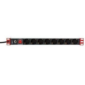 Multipresa PDU Rack 19'' 1U, 8 Salidas Schuko, 250V/16A, Cable de 3m