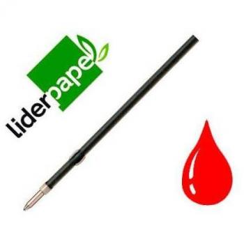 Recambio Bolígrafo Gummy Touch 1mm Rojo Bolsa de 10 unidades Liderpapel
