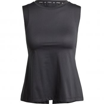Camiseta de fitness adidas essentials studio mujer negro, sin mangas, color gris, talla XL