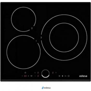 Placa de Inducción Edesa EIR-6331 B/A - Vitrocerámica de 3 Zonas de Cocción, Ancho 59 cm