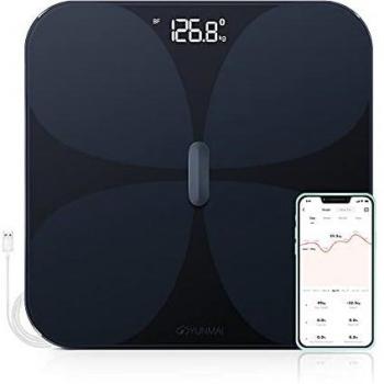 Bascula de Baño Digital Bluetooth Inteligente, YUNMAI PRO Báscula Grasa Corporal Wireless, Balanza Digital Baño con Monitores de Composición 13 Corporal Alta Precisión, IMC, Masa, iOS Android, 180kg