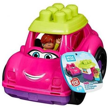 Mega Bloks Coche descapotable rosa, juguete de construcción para niños +1 año