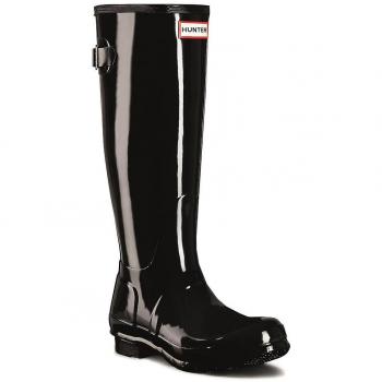 Hunter Women's Original Tall Adjustable Gloss Black Wellington Boots - Size 7