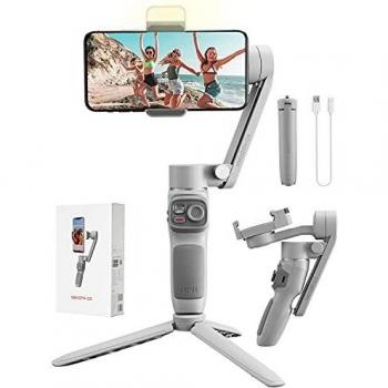 Zhiyun Smooth Q3 Estabilizador de Movil, Gimbal Movil 3 Ejes con luz de Relleno, Control de Gestos, para Vlog / Youtuber / Live Stream, Payload 280g para iPhone / Samsung / Huaiwei / Xiaomi